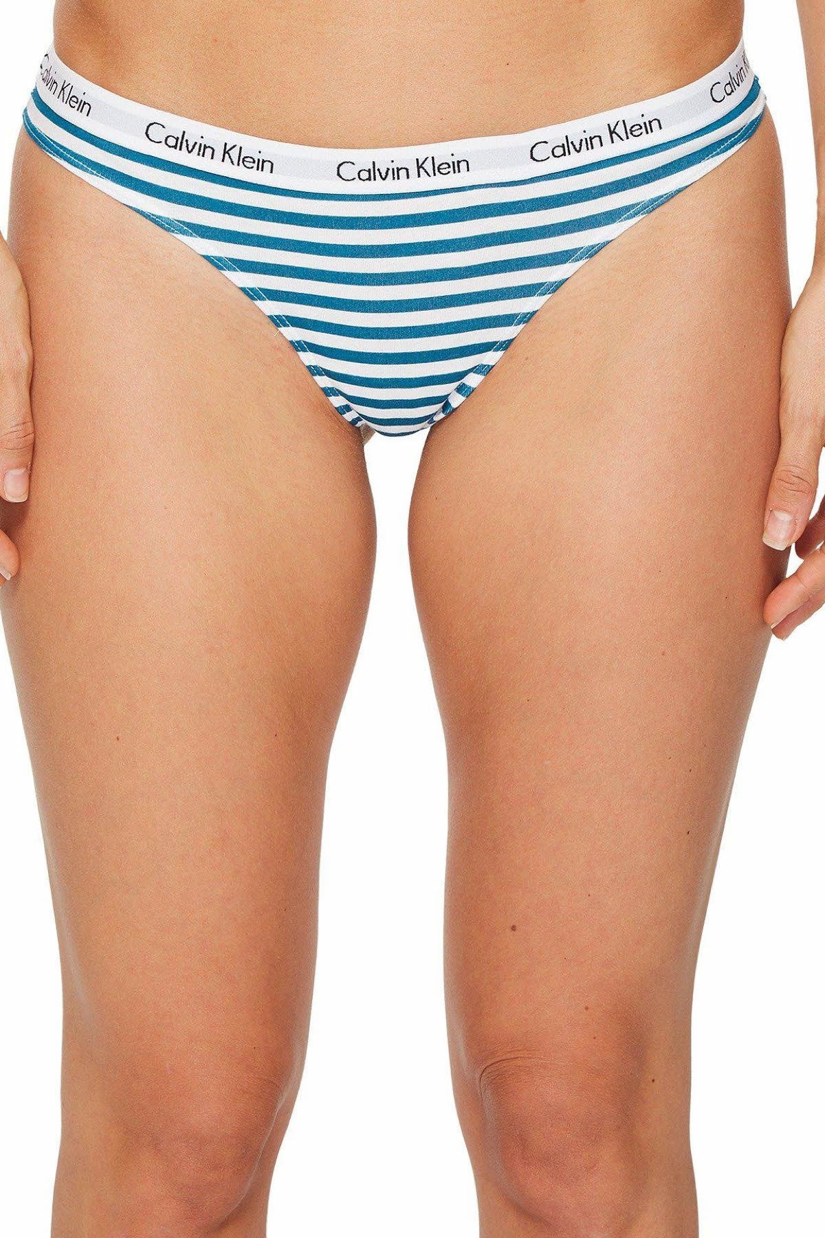Calvin Klein Teal/Grey/Teal-Stripe Carousel Thong 3-Pack