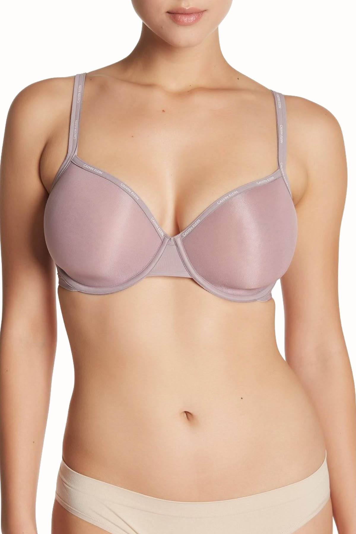 Calvin Klein Violet-Dust Sheer Marquisette Underwire Demi Bra
