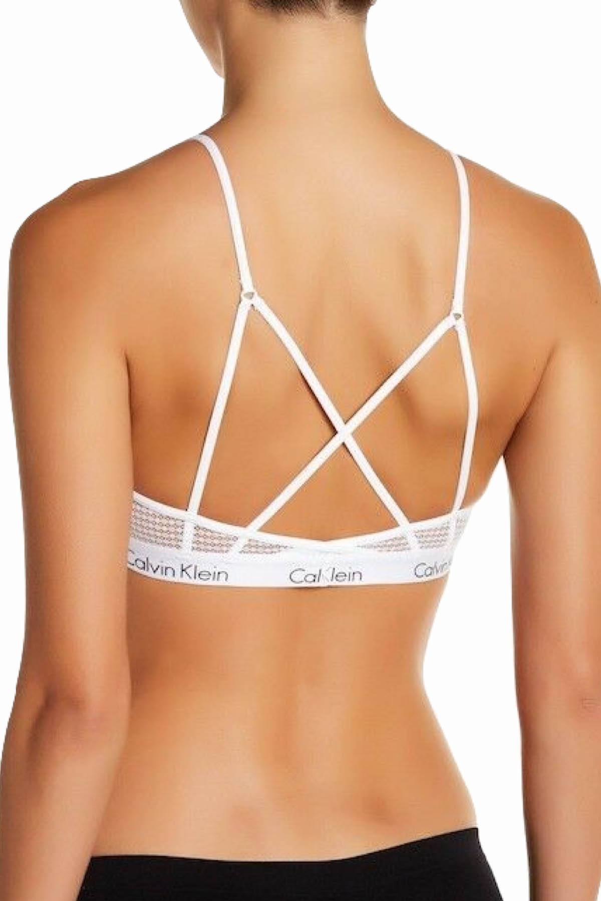 Calvin Klein White CK-One Low-Impact Micro-Mesh Bralette