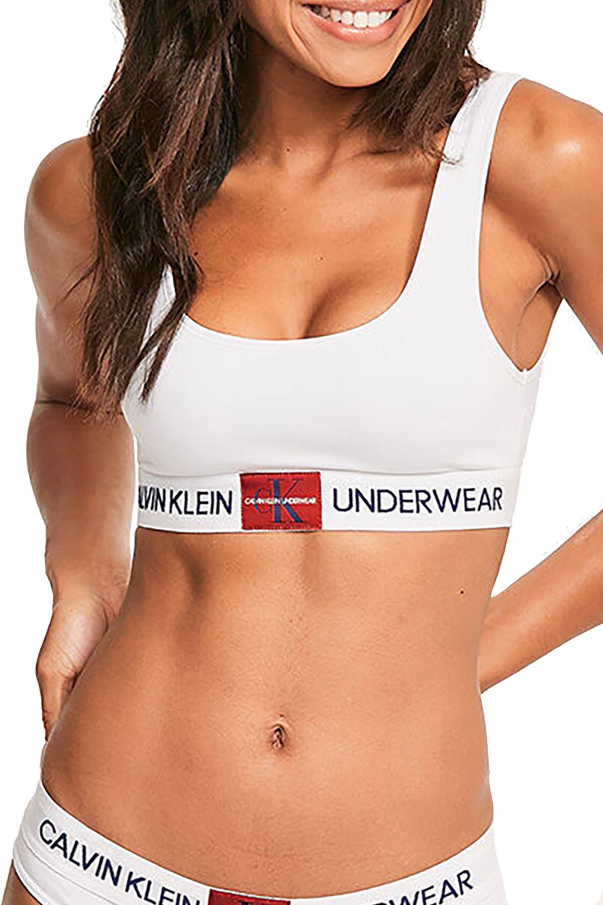 Calvin Klein White Monogram Unlined Bralette