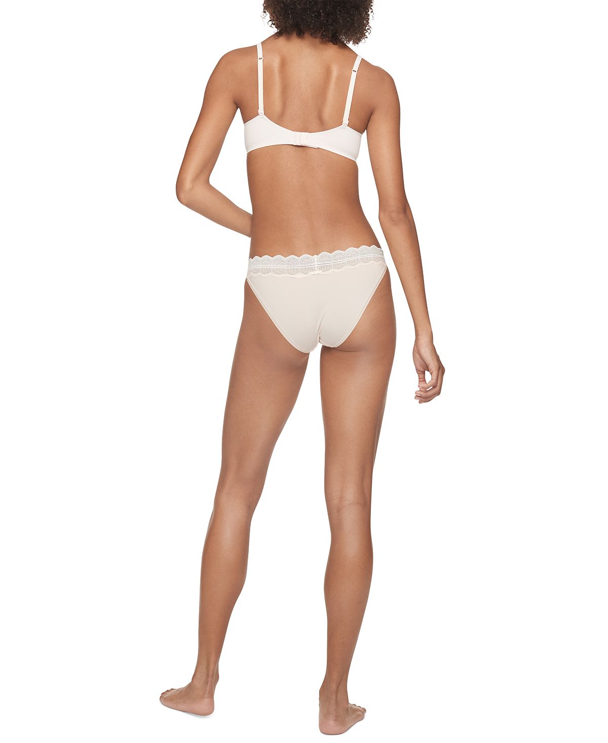 Calvin Klein Wo Lace-trim Bikini Underwear Qd3838 Buff Beige
