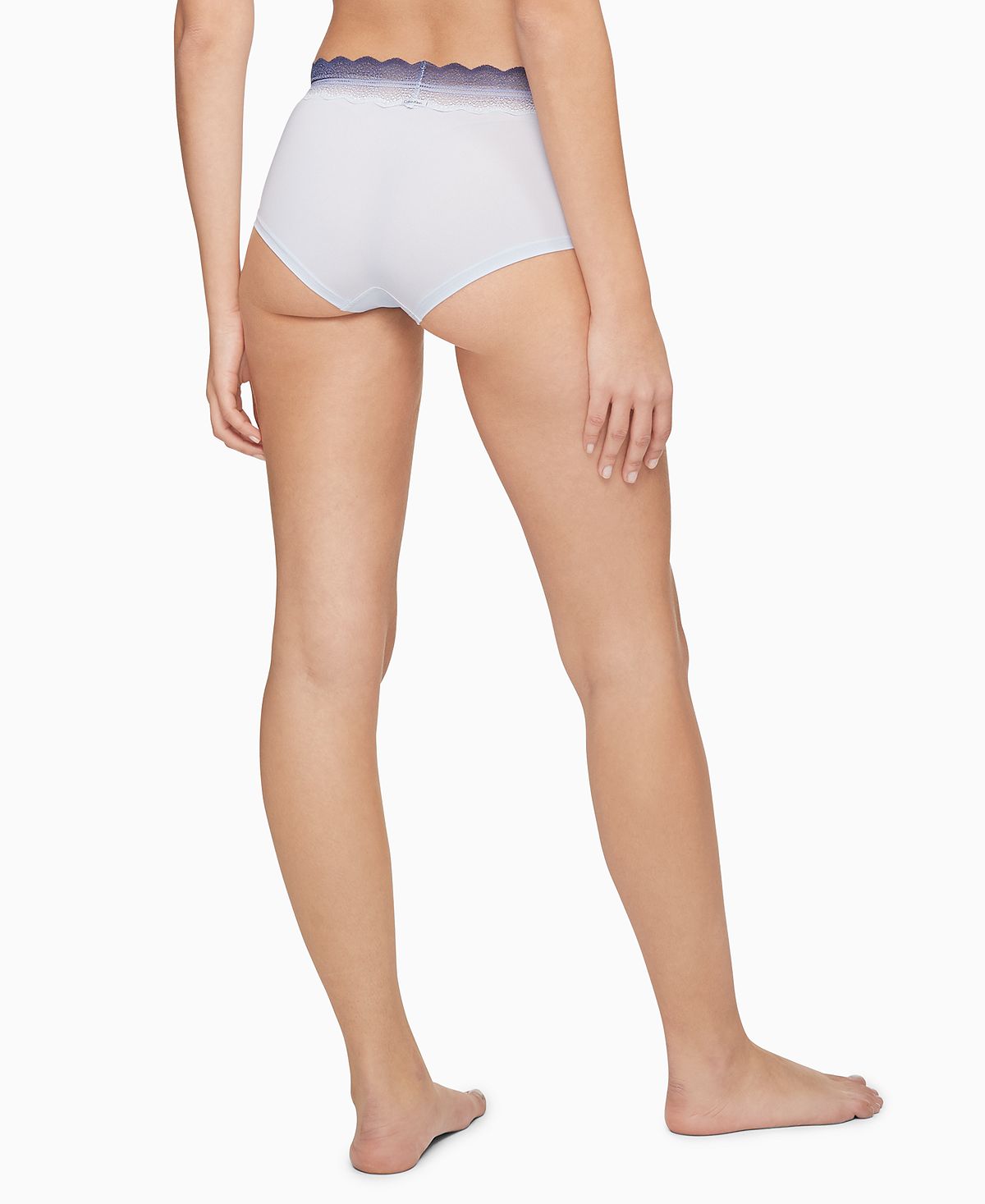 Calvin Klein Wo Lace-trim Hipster Underwear Qd3839 Polished Blue