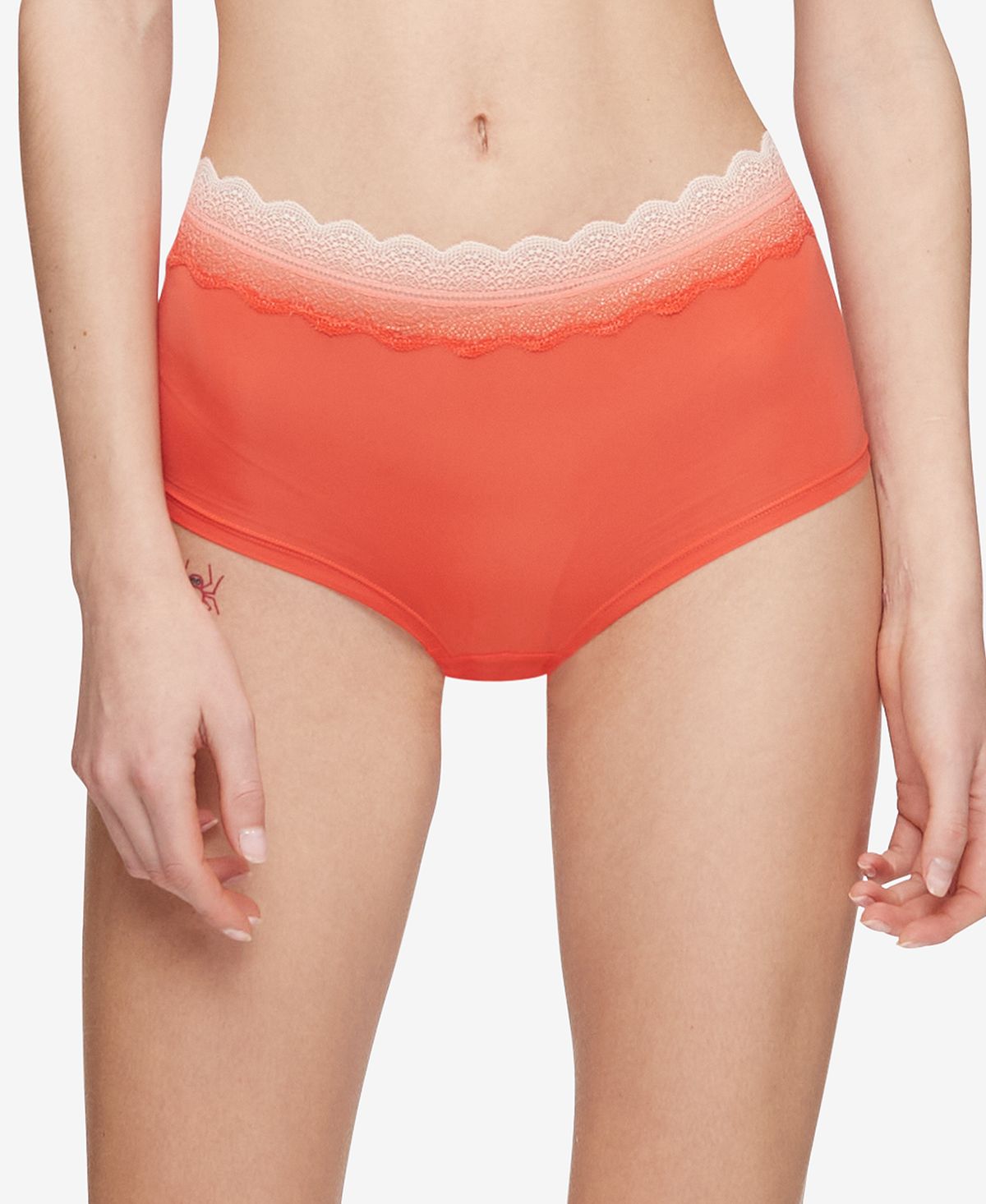 Calvin Klein Wo Lace-trim Hipster Underwear Qd3839 Strawberry