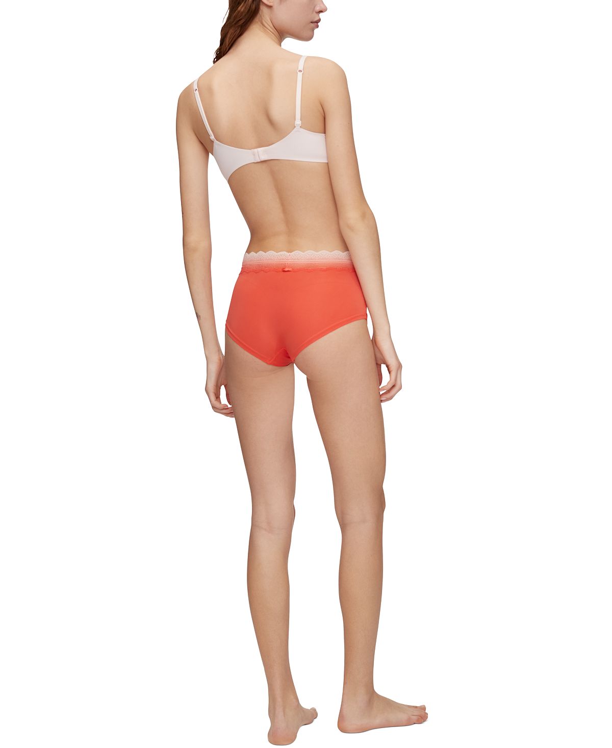 Calvin Klein Wo Lace-trim Hipster Underwear Qd3839 Strawberry Shake