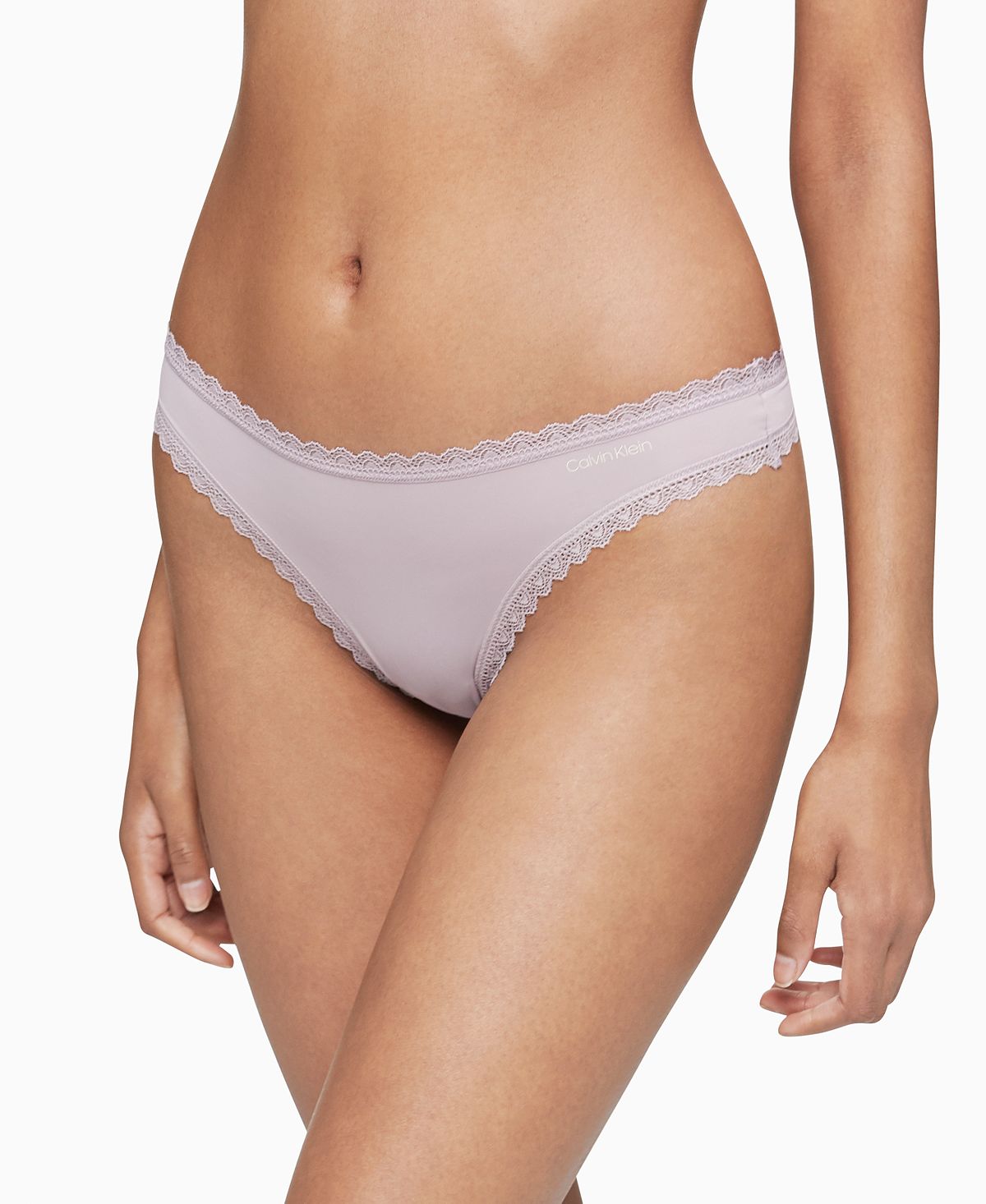 Calvin Klein Wo Lace-trim Thong Underwear Qd3705 Amnesia
