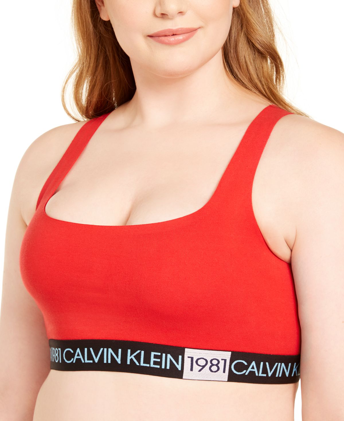 Calvin Klein Wo Plus 1981 Bold Unlined Bralette Qf5651 Temper