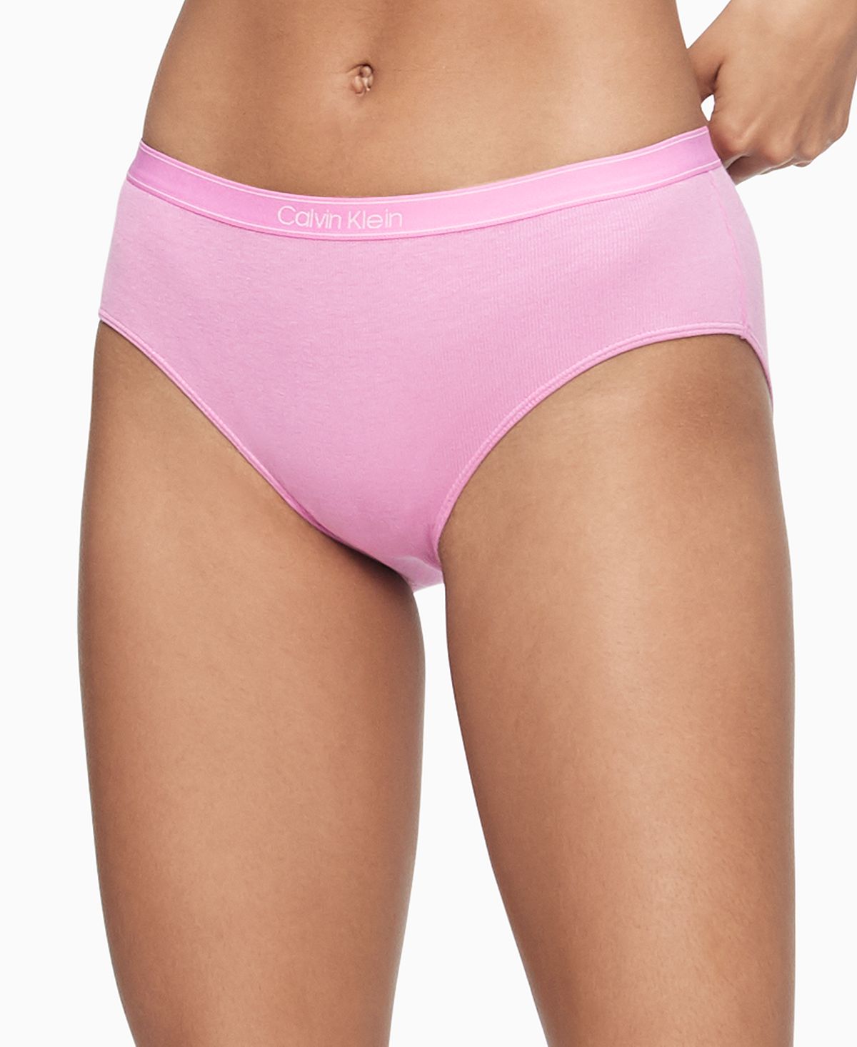Calvin Klein Wo Pure Ribbed Hipster Underwear Qf6444 Lilac Rain