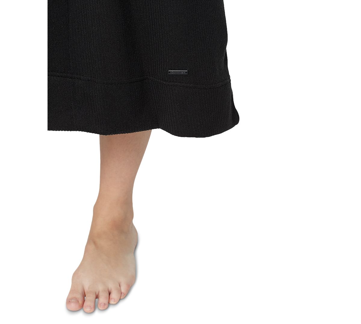 Calvin Klein Wo Wide-ribbed Knit Ease Wrap Robe Black