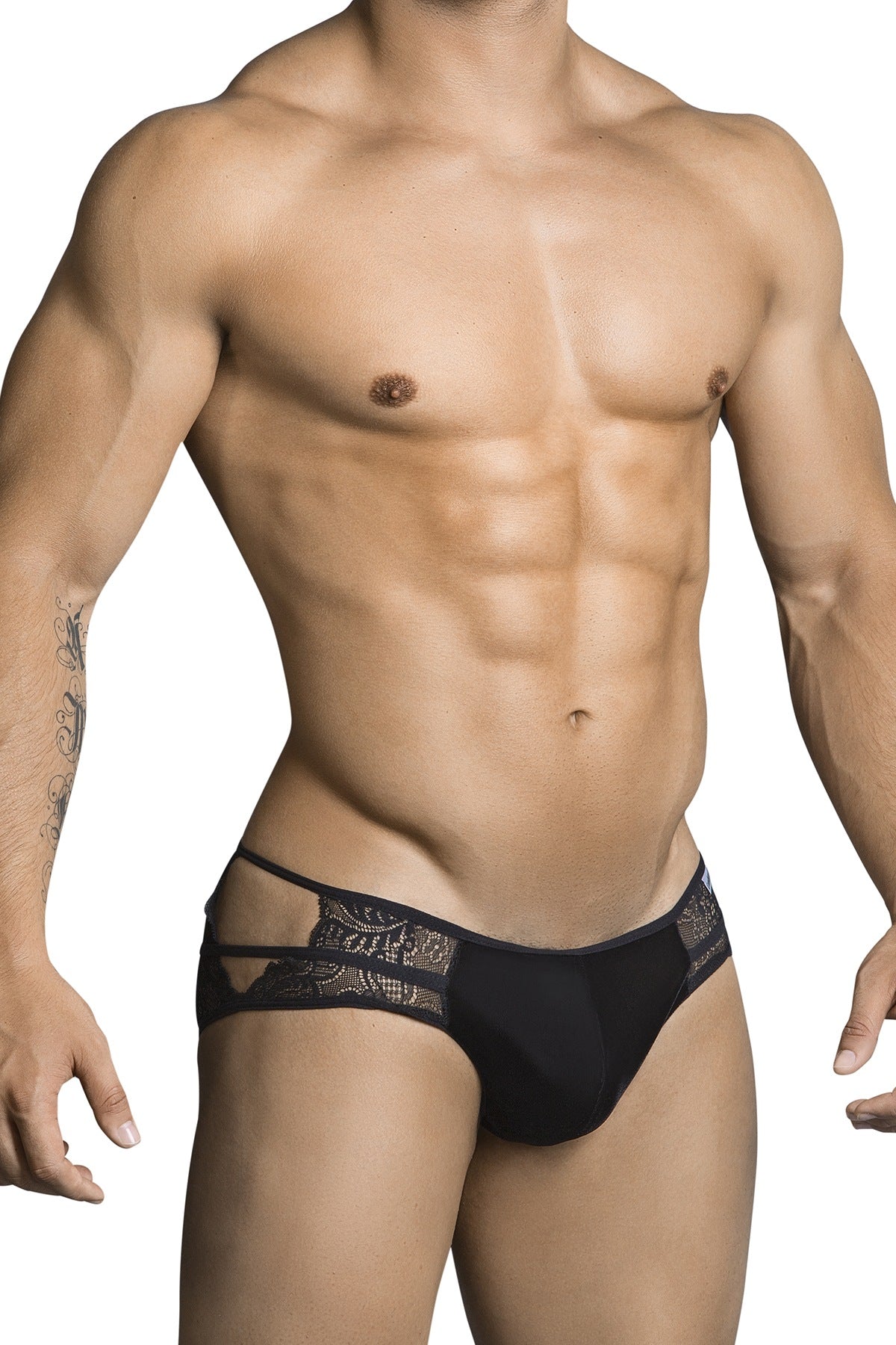 Candyman Black Sheer Back Brief