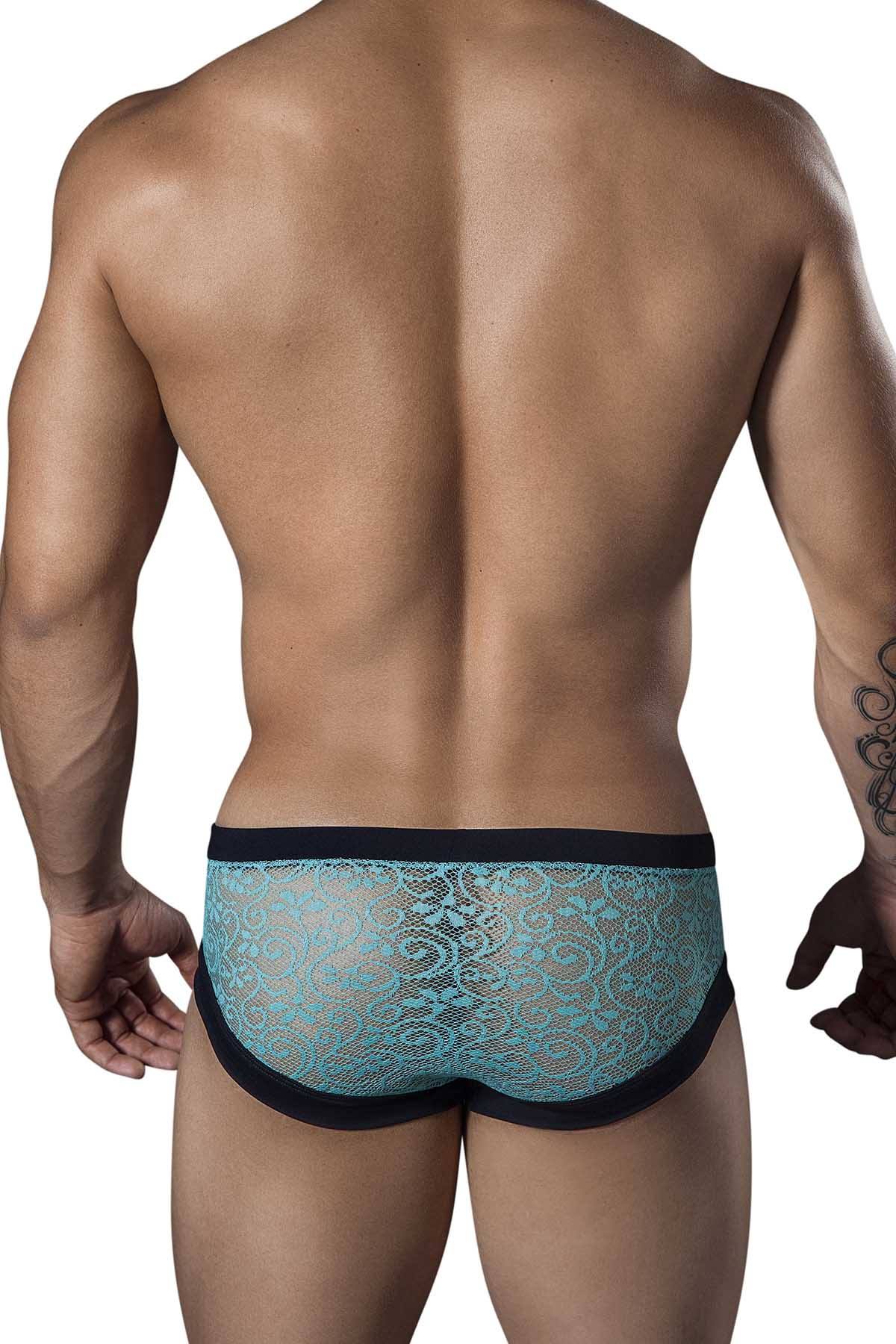 Candyman Turquoise Sheer-Lace Brief