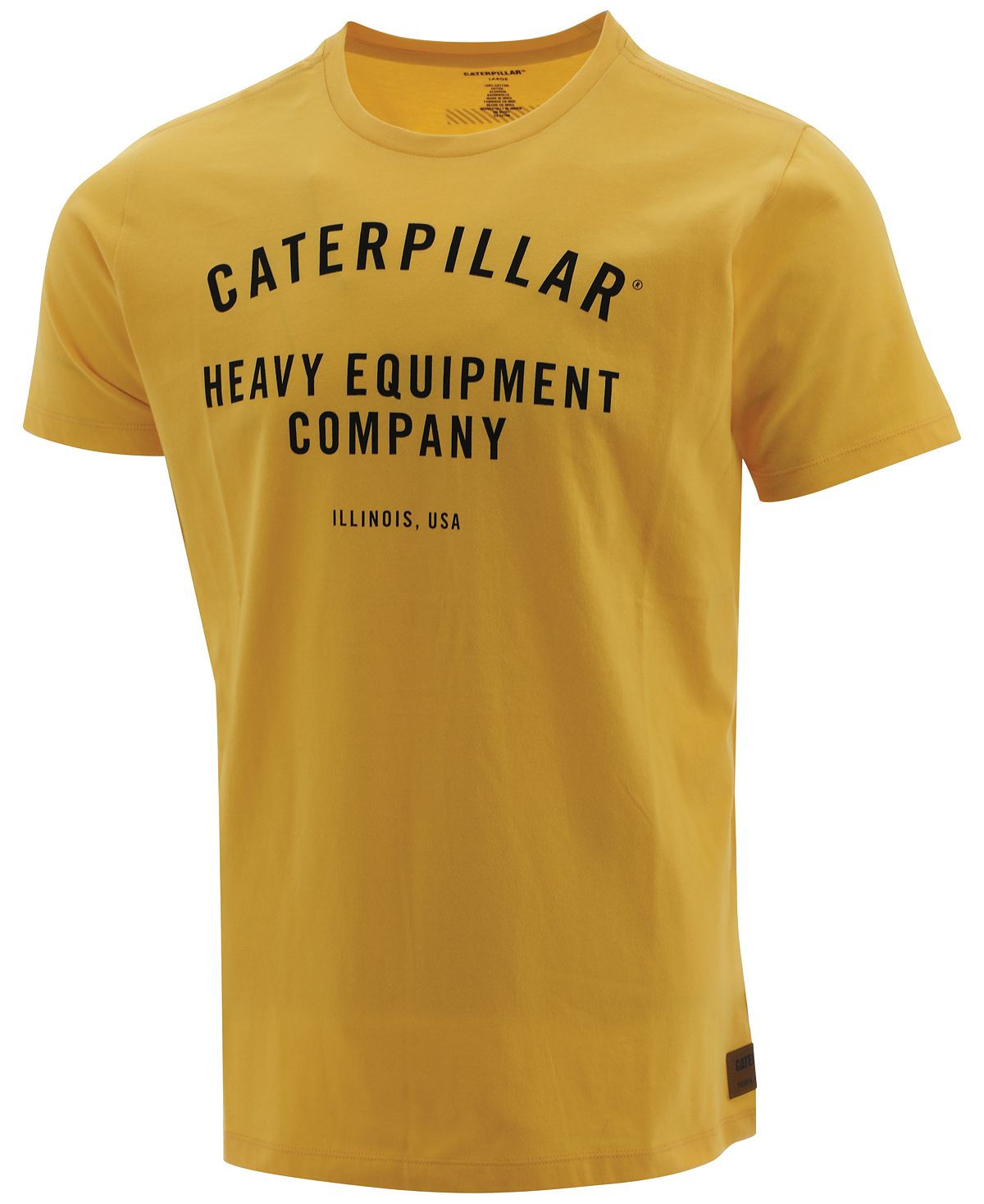 Caterpillar Heavy Equipment Company Logo Graphic T-shirt Yellow