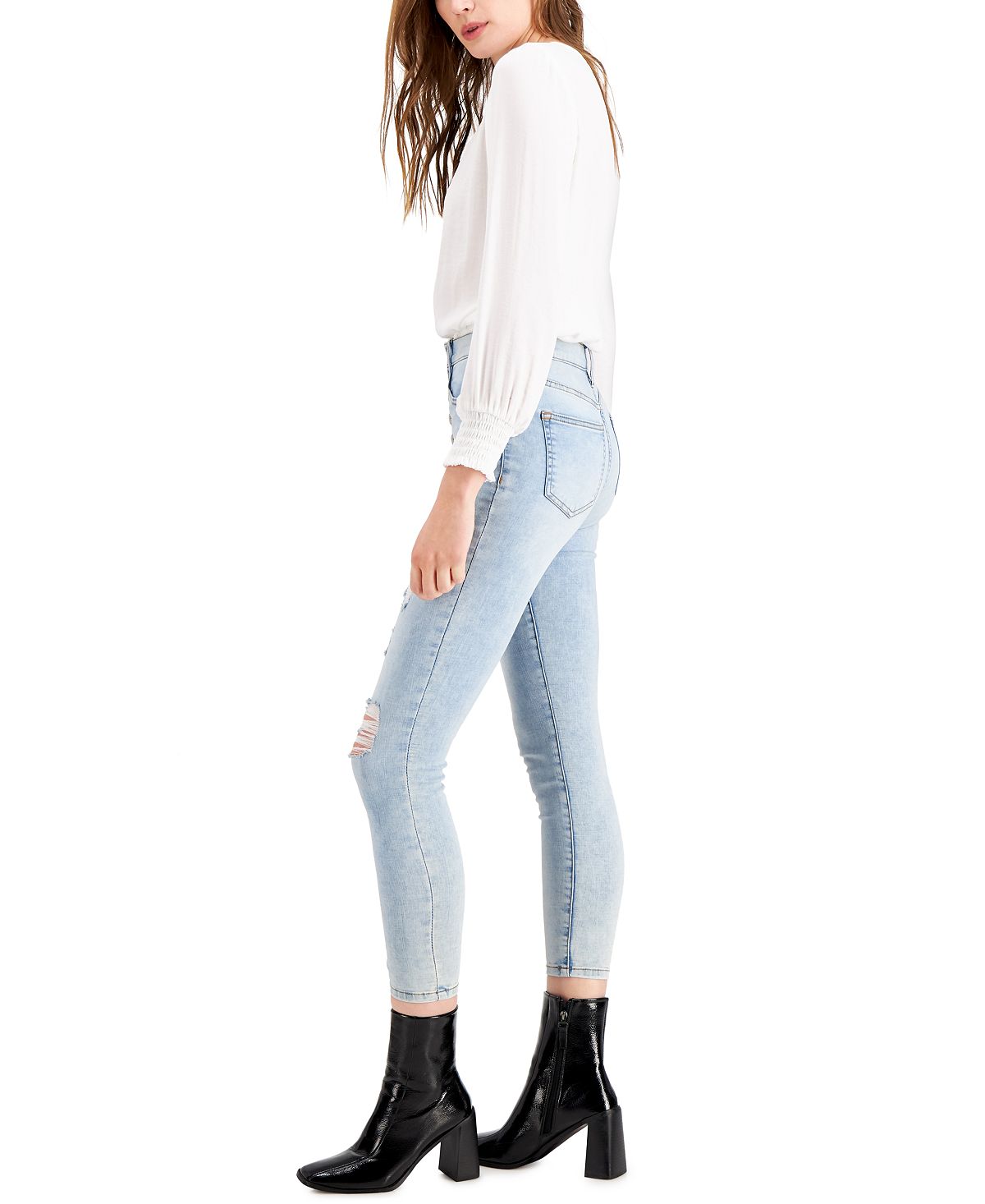 Celebrity Pink Juniors' High Rise Distressed Skinny Jeans Lookout