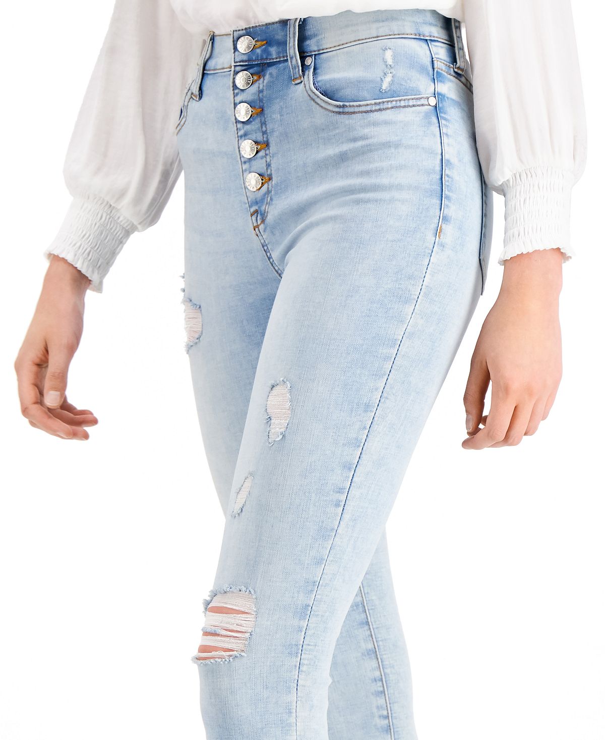 Celebrity Pink Juniors' High Rise Distressed Skinny Jeans Lookout