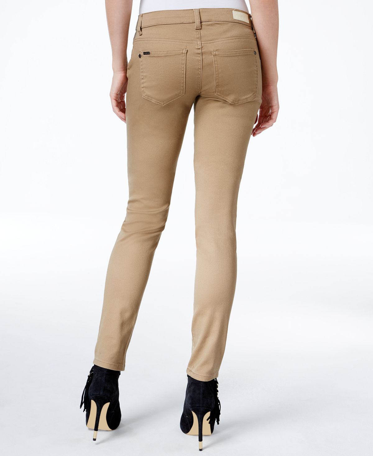 Celebrity Pink Juniors' Jayden Mid-rise Colored Wash Skinny Jeans Khaki