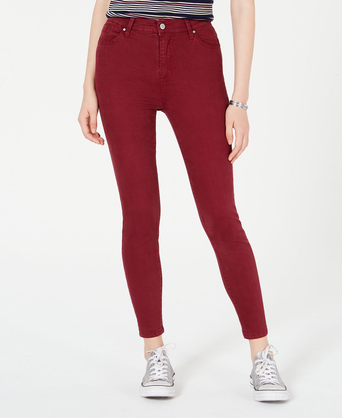 Celebrity Pink Juniors' Skinny Jeans Burnt Red