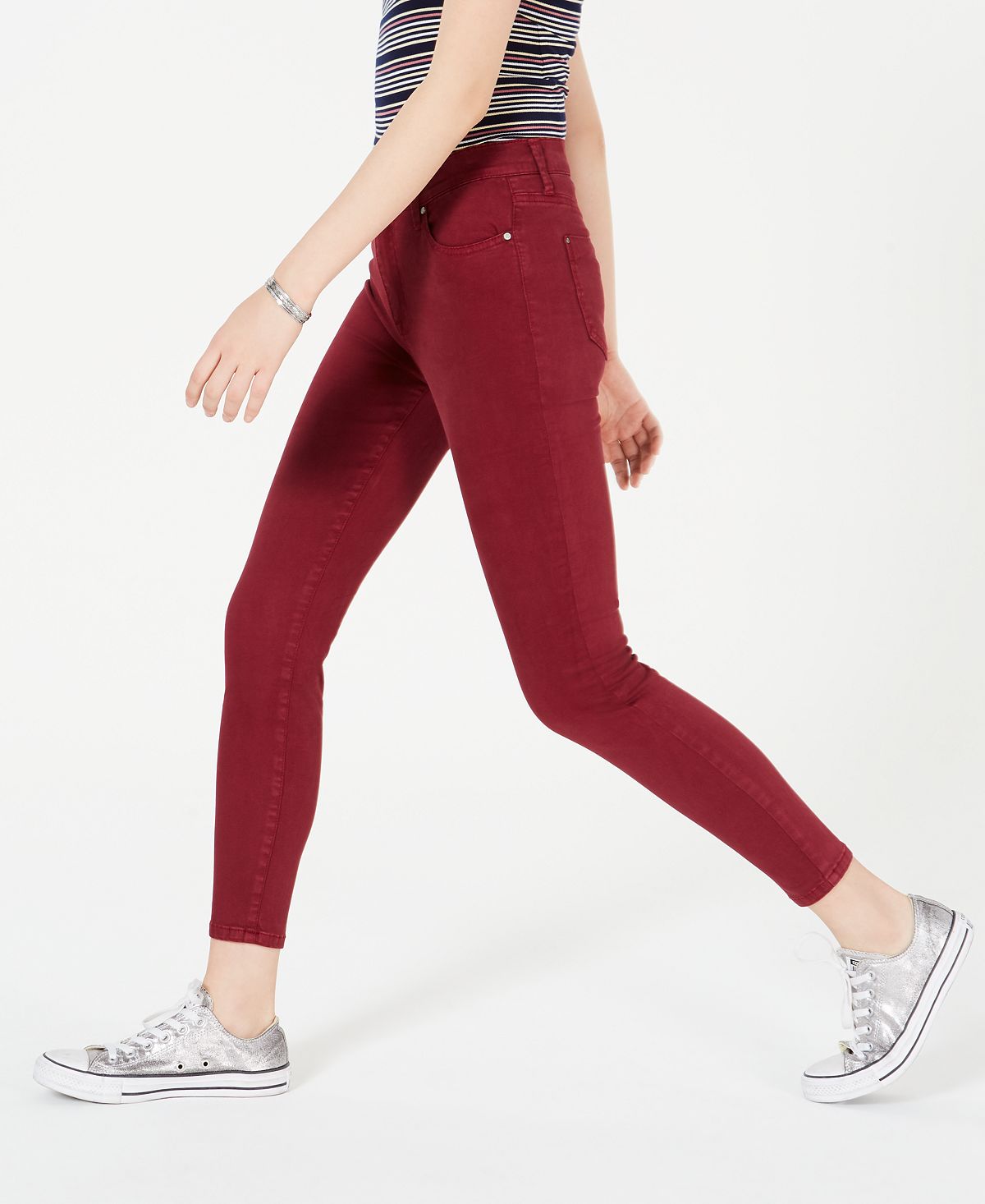 Celebrity Pink Juniors' Skinny Jeans Burnt Red