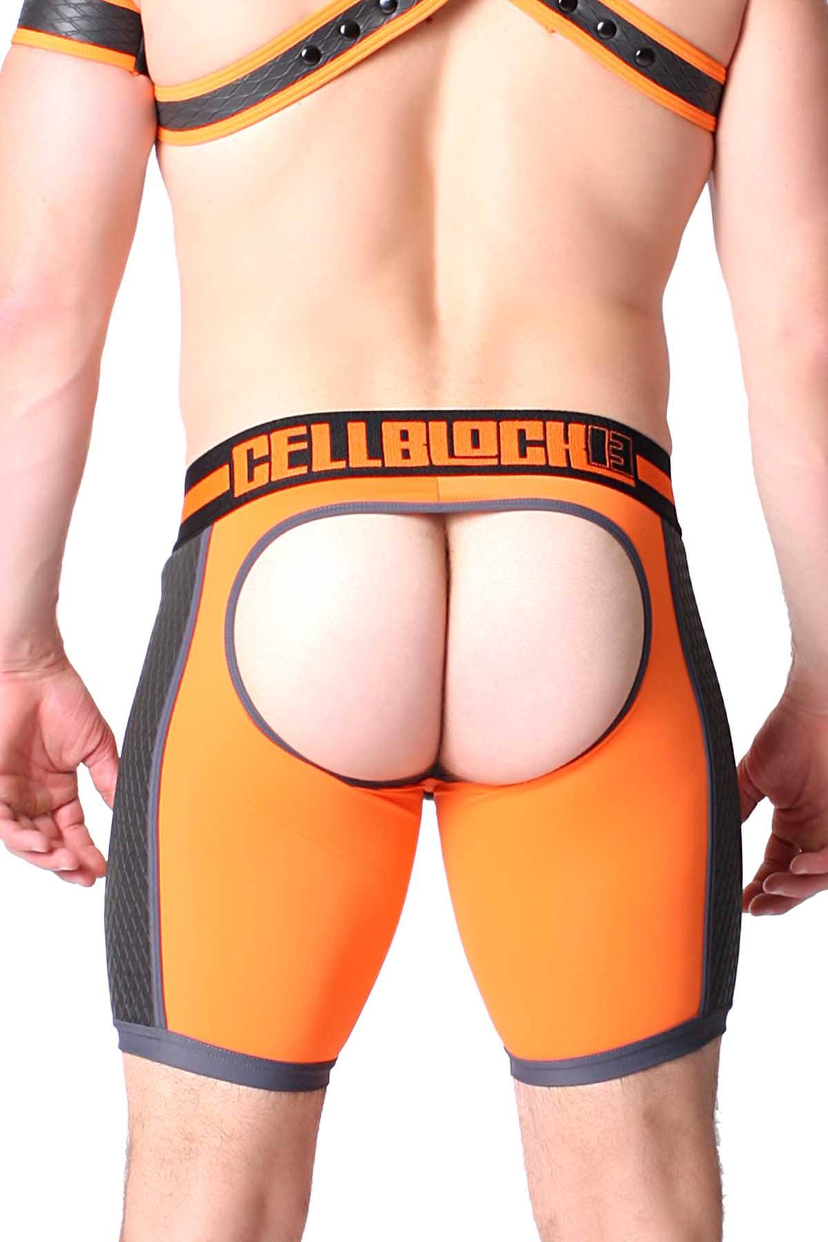 CellBlock 13 Orange Gridiron Jock-Short