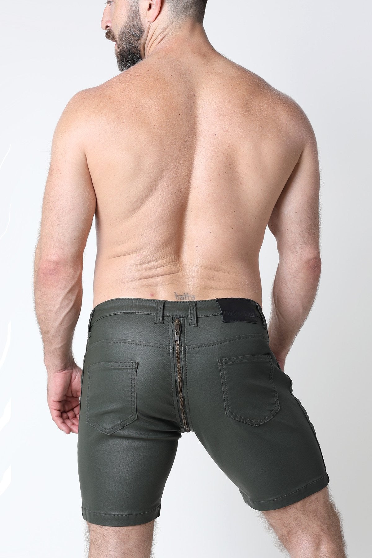 Cellblock 13 Army Green Axis 2.0 Denim Zipper Short