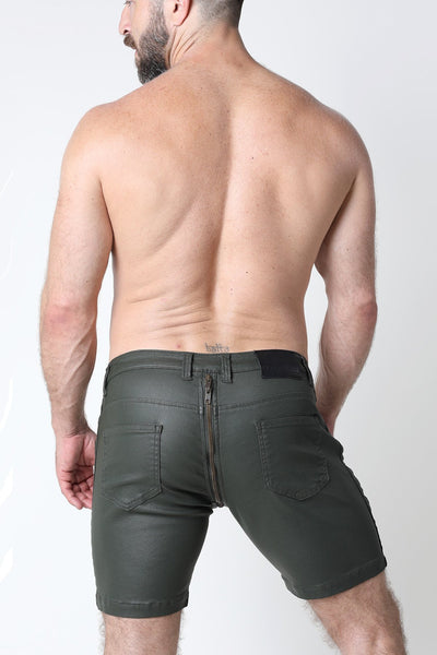 Cellblock 13 Army Green Axis 2.0 Denim Zipper Short