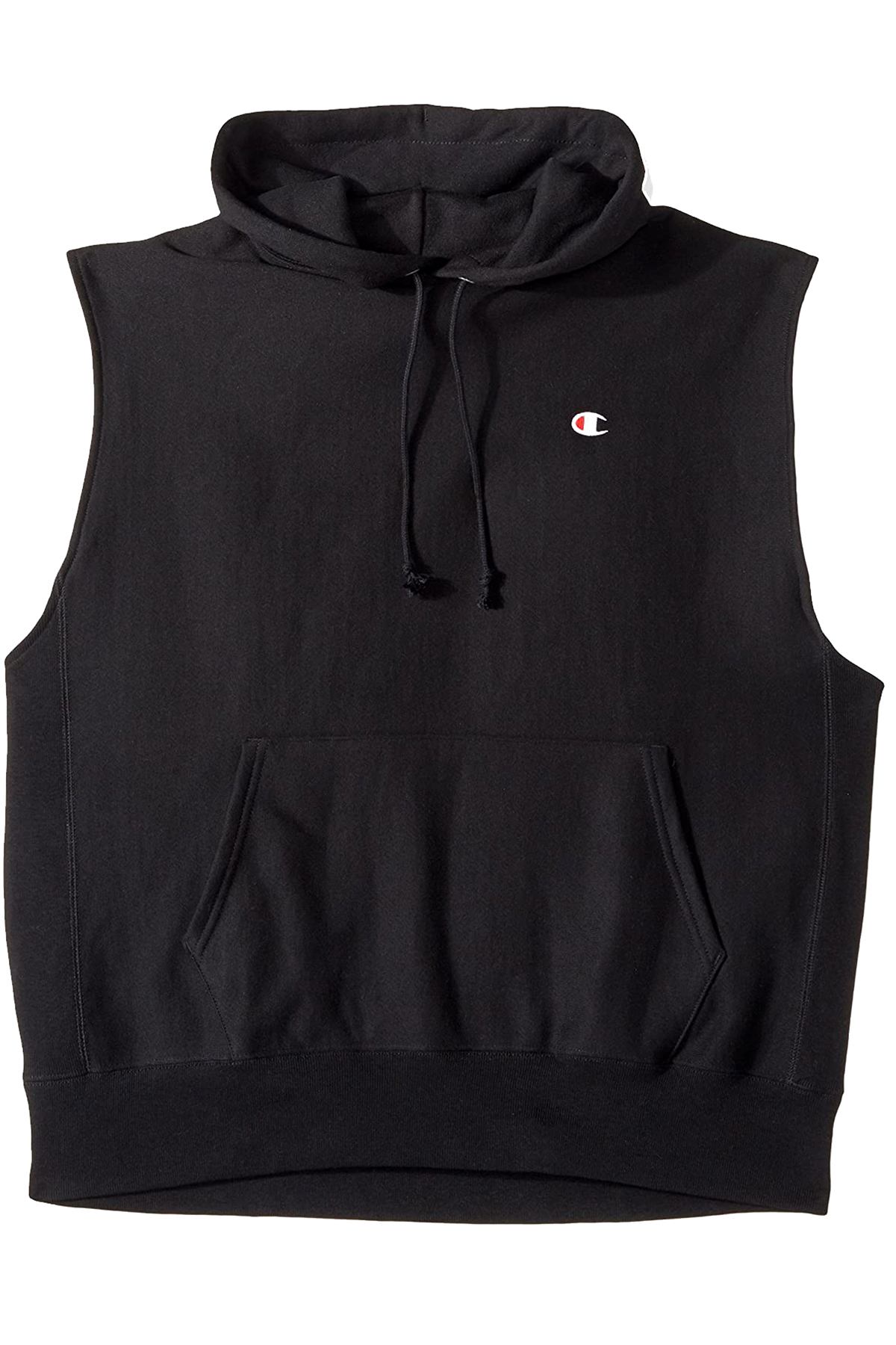Champion Black Reverse Weave Sleeveless Hoodie