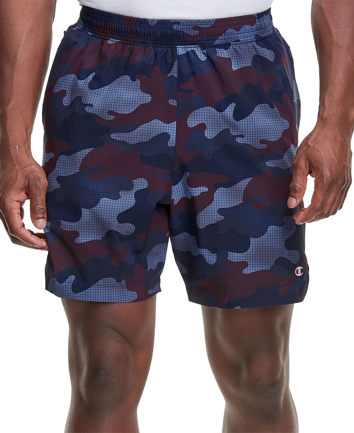 Champion Camo 7" Sport Shorts Smoked Grid Camo Classic Sky B