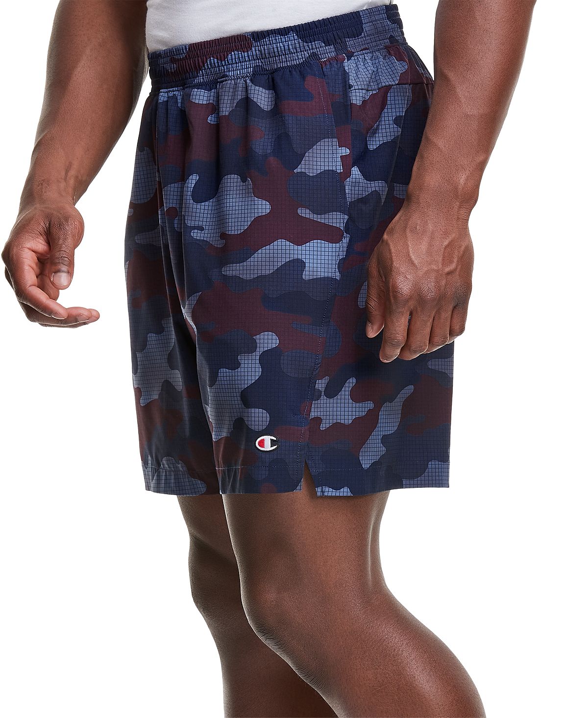Champion Camo 7" Sport Shorts Smoked Grid Camo Classic Sky B