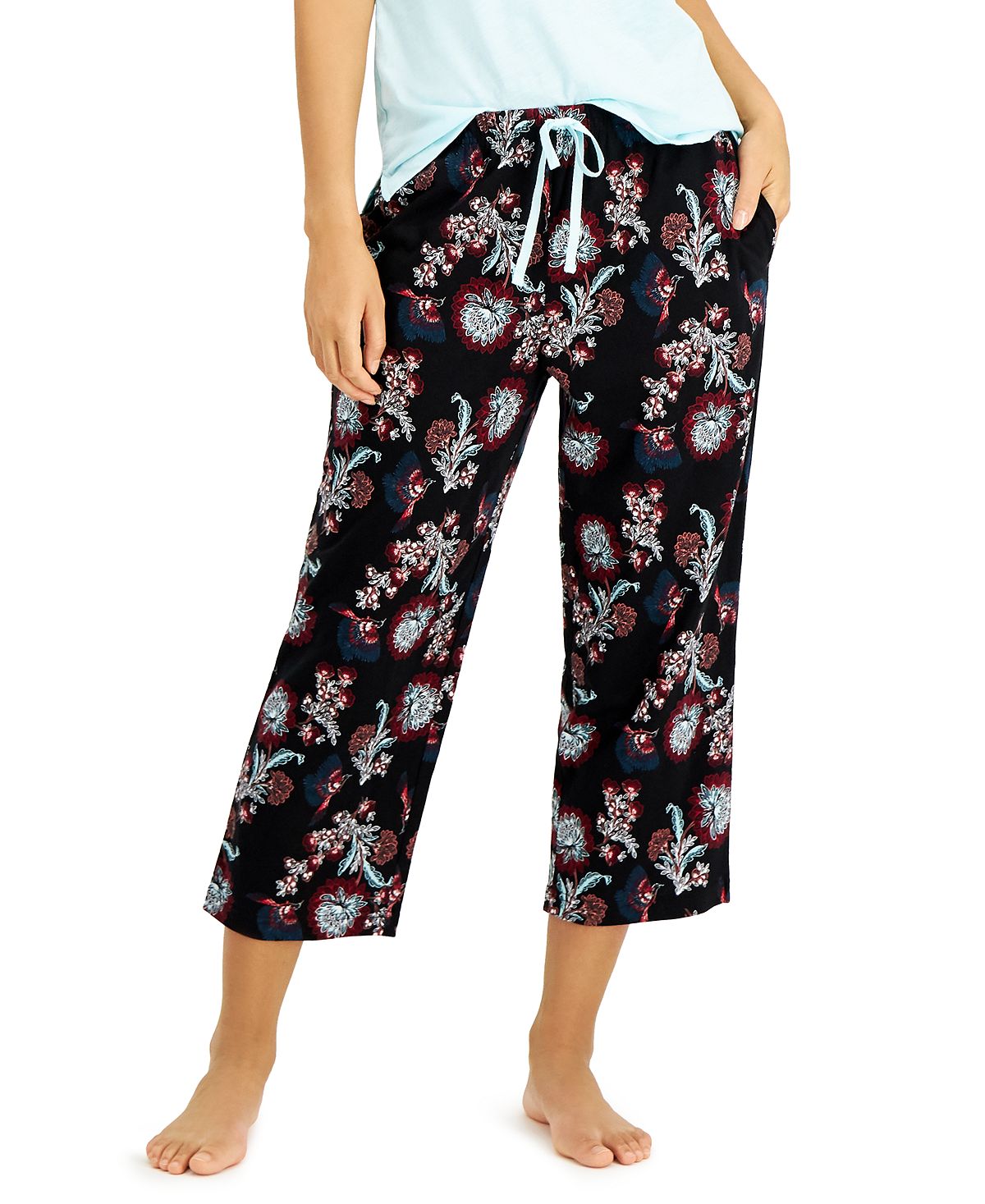 Charter Club Women's Printed Cotton Capri Pajama Pants, Created