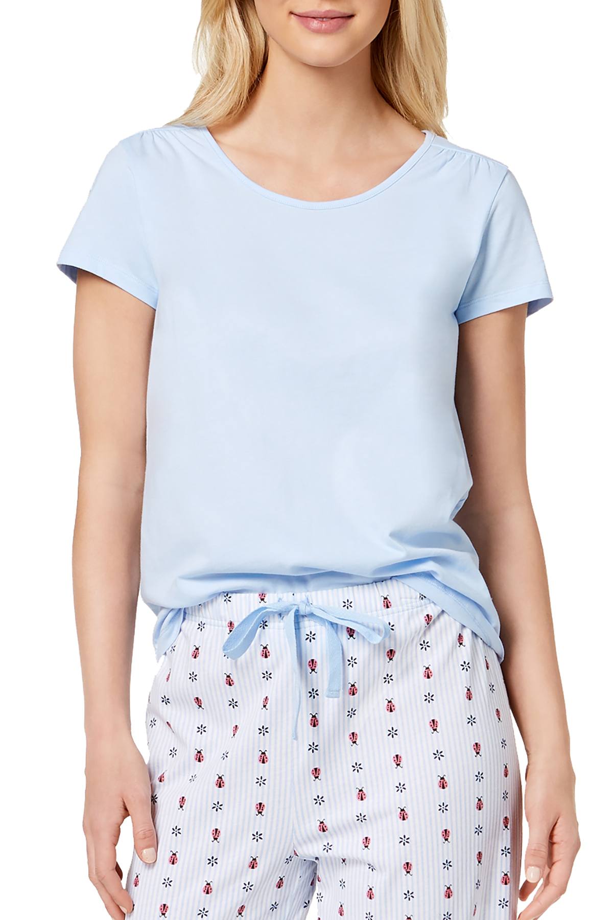 Charter Club Intimates Blue-Alder Cotton-Knit Lounge Tee