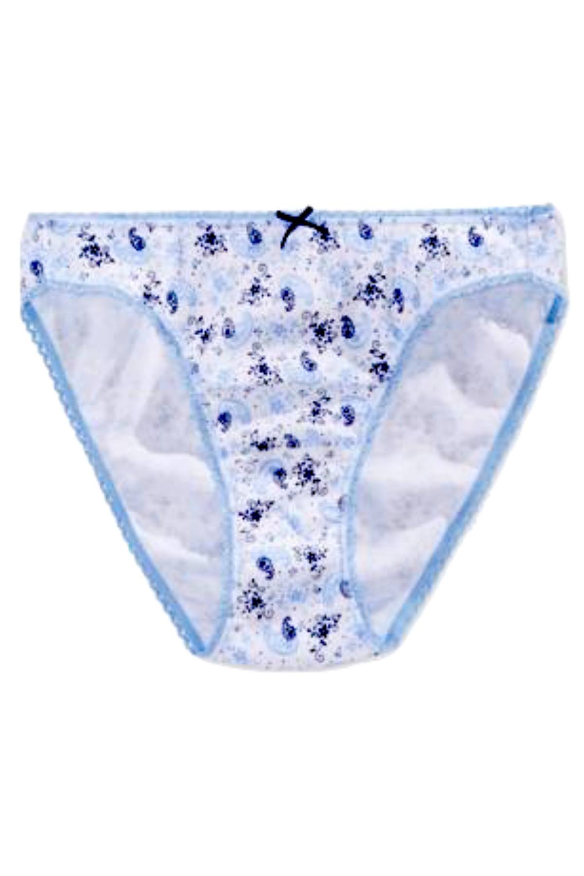 Charter Club Intimates Blue/White Paisley Pretty Cotton Bikini Brief