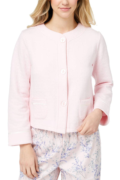 Charter Club Intimates Cherub-Pink Quilted Satin-Trim Bed Jacket