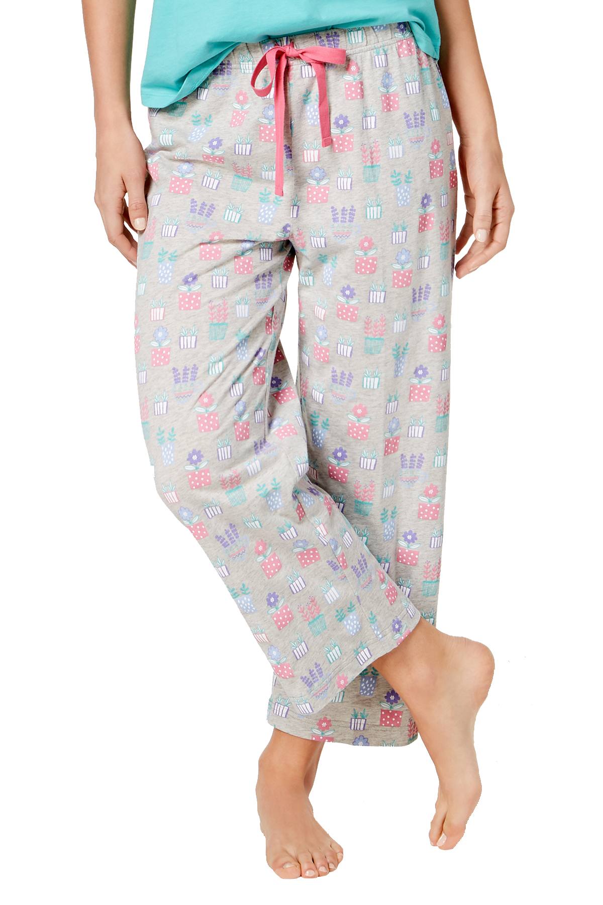 Charter Club Intimates Flower-Pots Printed Soft Pajama Pant