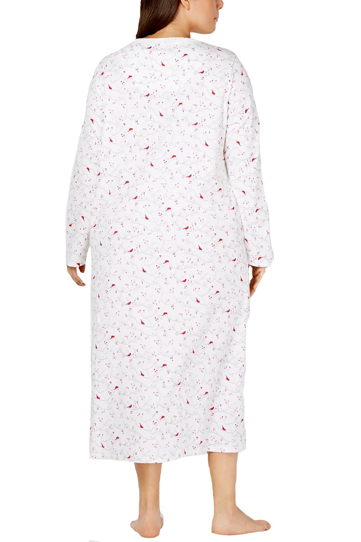 Charter Club Intimates PLUS Cardinal-Print Long Cotton Nightgown