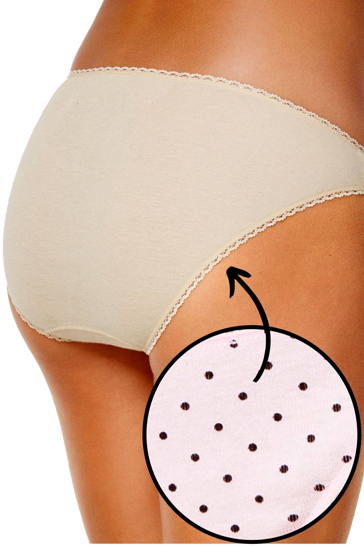 Charter Club Intimates Pink/Black-Dotted Pretty Cotton Bikini Brief