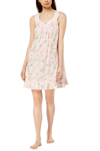 Charter Club Intimates Pink Rambling Rose Sleeveless Pleated Ruffle Nightgown