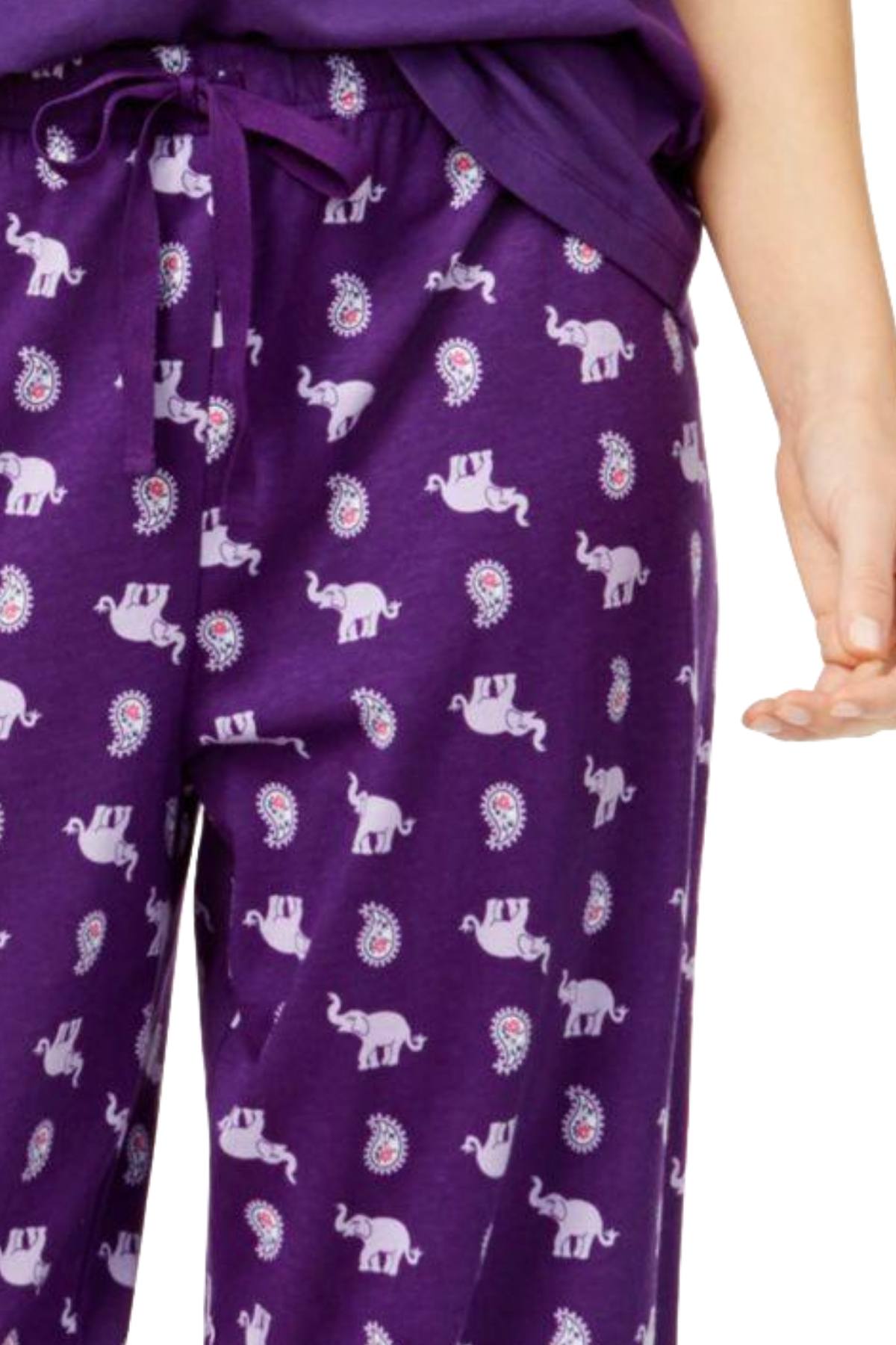 Charter Club Intimates Purple Elephant/Paisley Cropped Pajama Pant