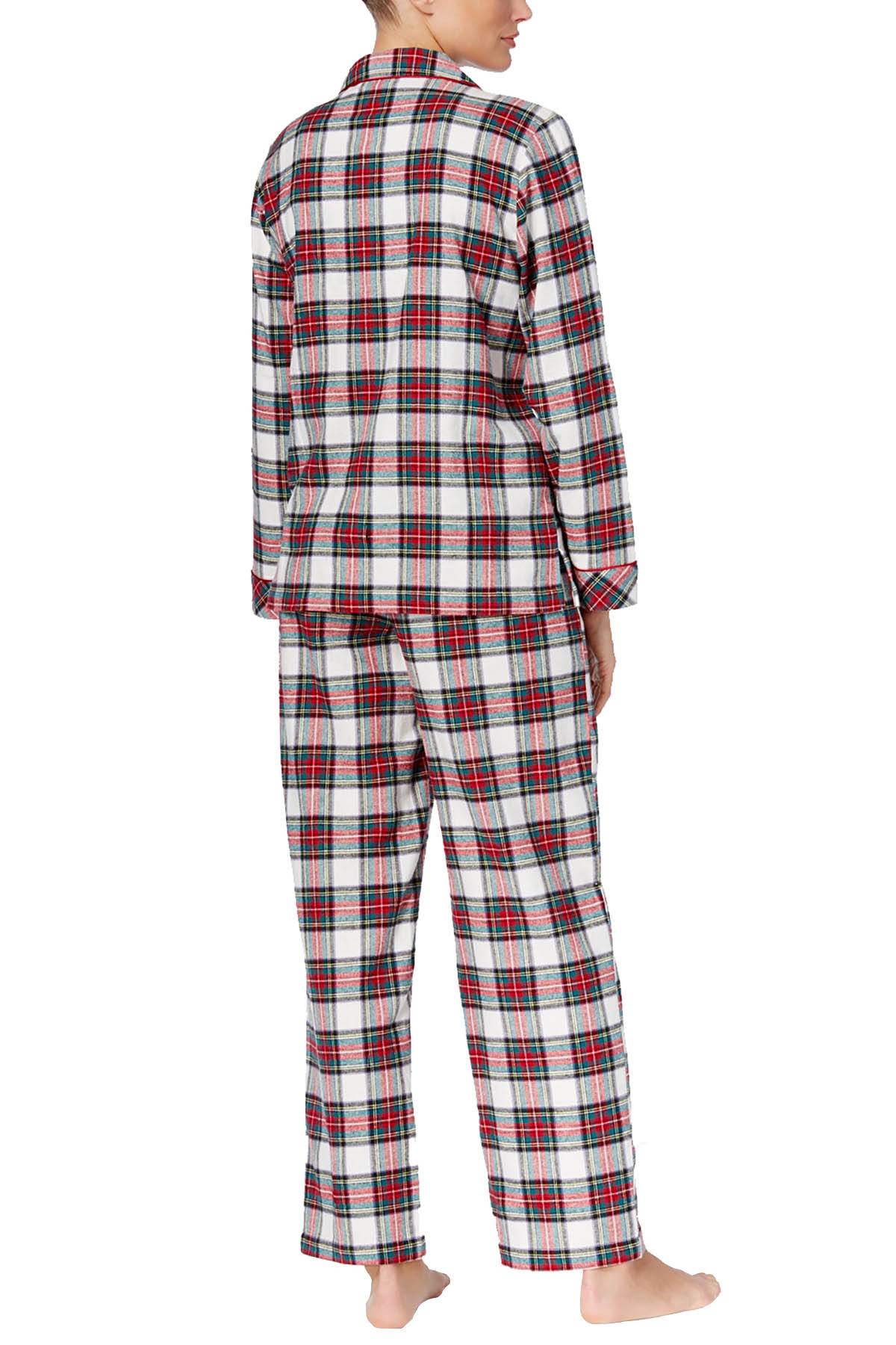 Charter Club Intimates Stewart-Plaid Printed Cotton Flannel Pajama Set