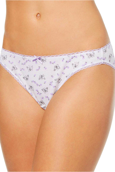 Charter Club Intimates White Flutterby Printed Pretty Cotton Bikini Brief