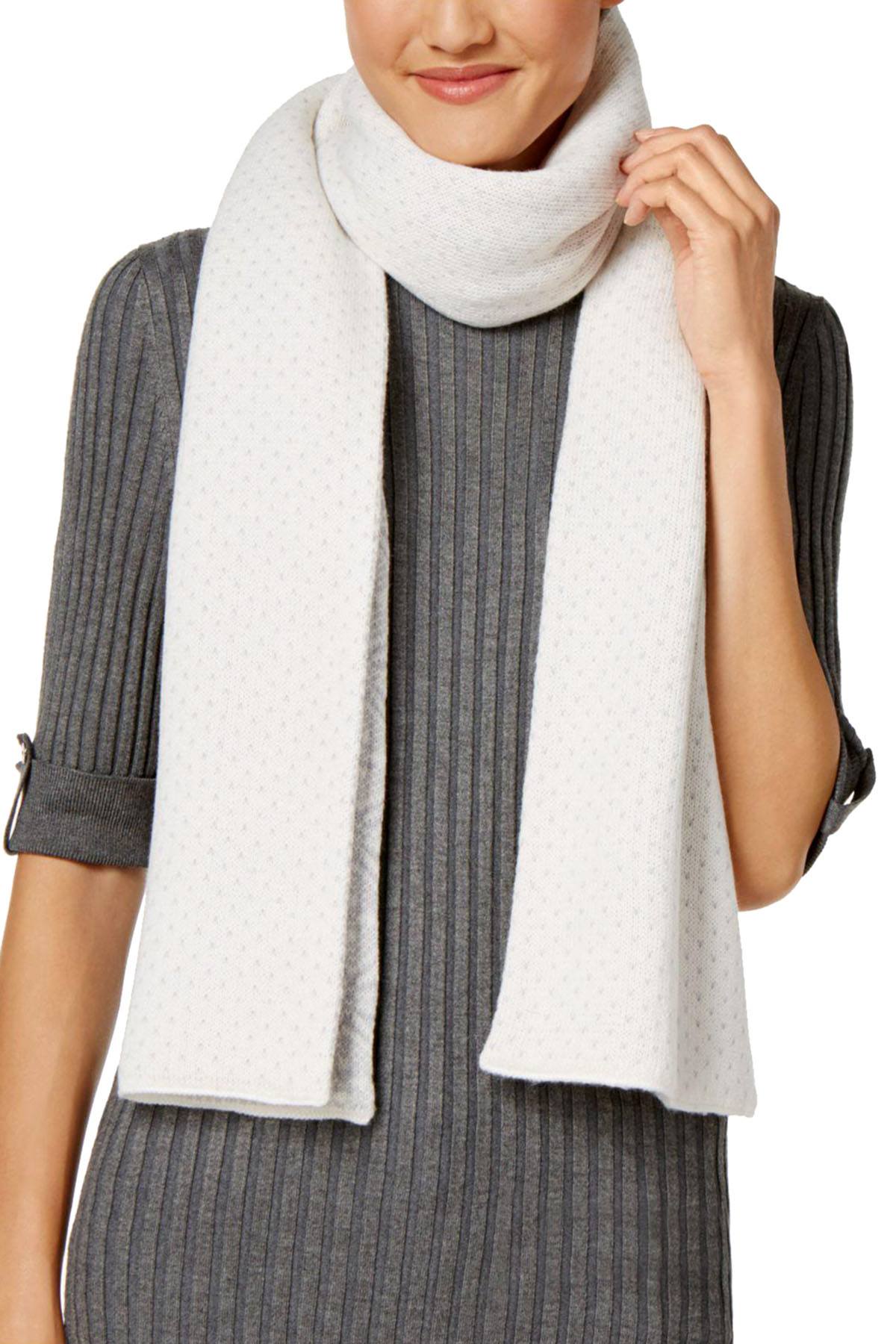Charter Club Ivory/Multi Reversible Fair Isle Muffler Scarf