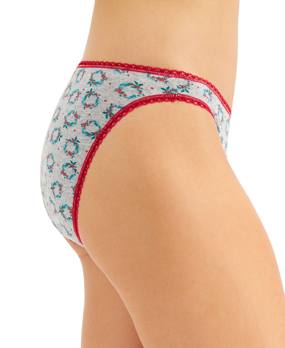 Charter Club Wo Cotton Wreath-print Bikini Underwear Wreaths BC