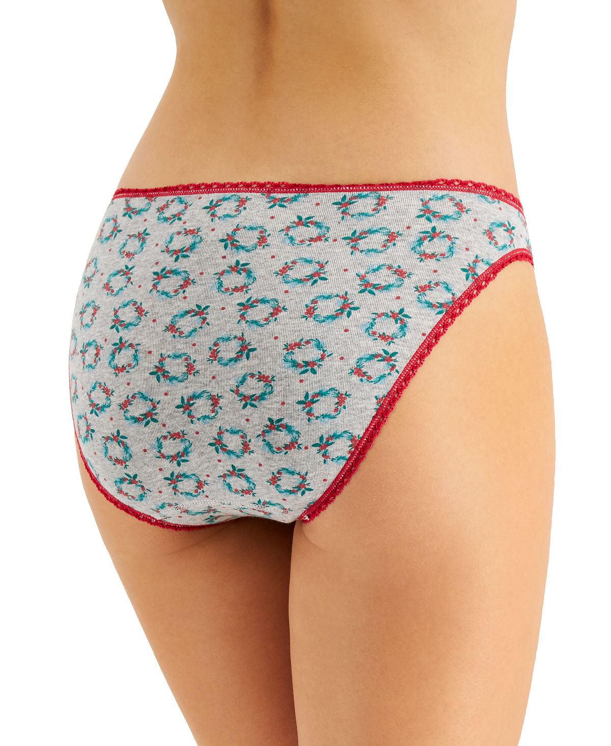 Charter Club Wo Cotton Wreath-print Bikini Underwear Wreaths BC
