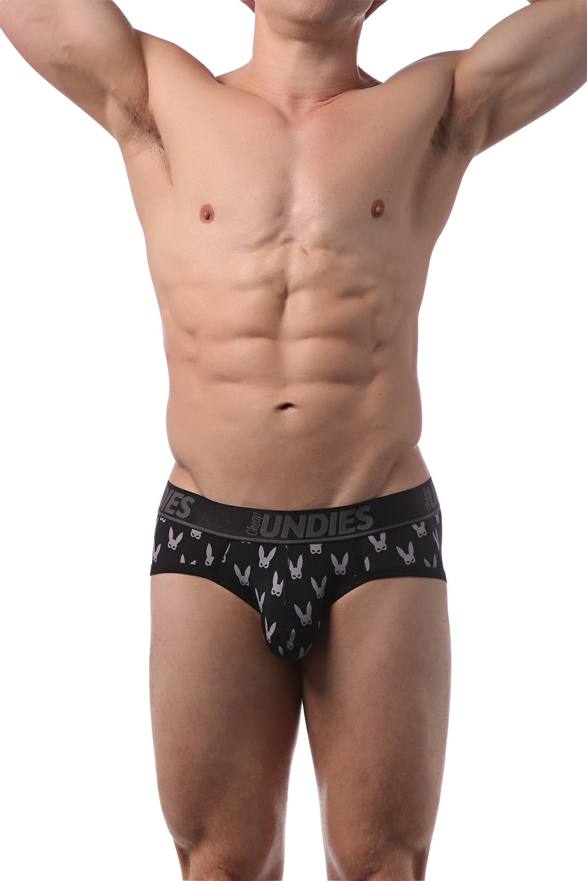 CheapUndies Black Naughty Bunny Brief