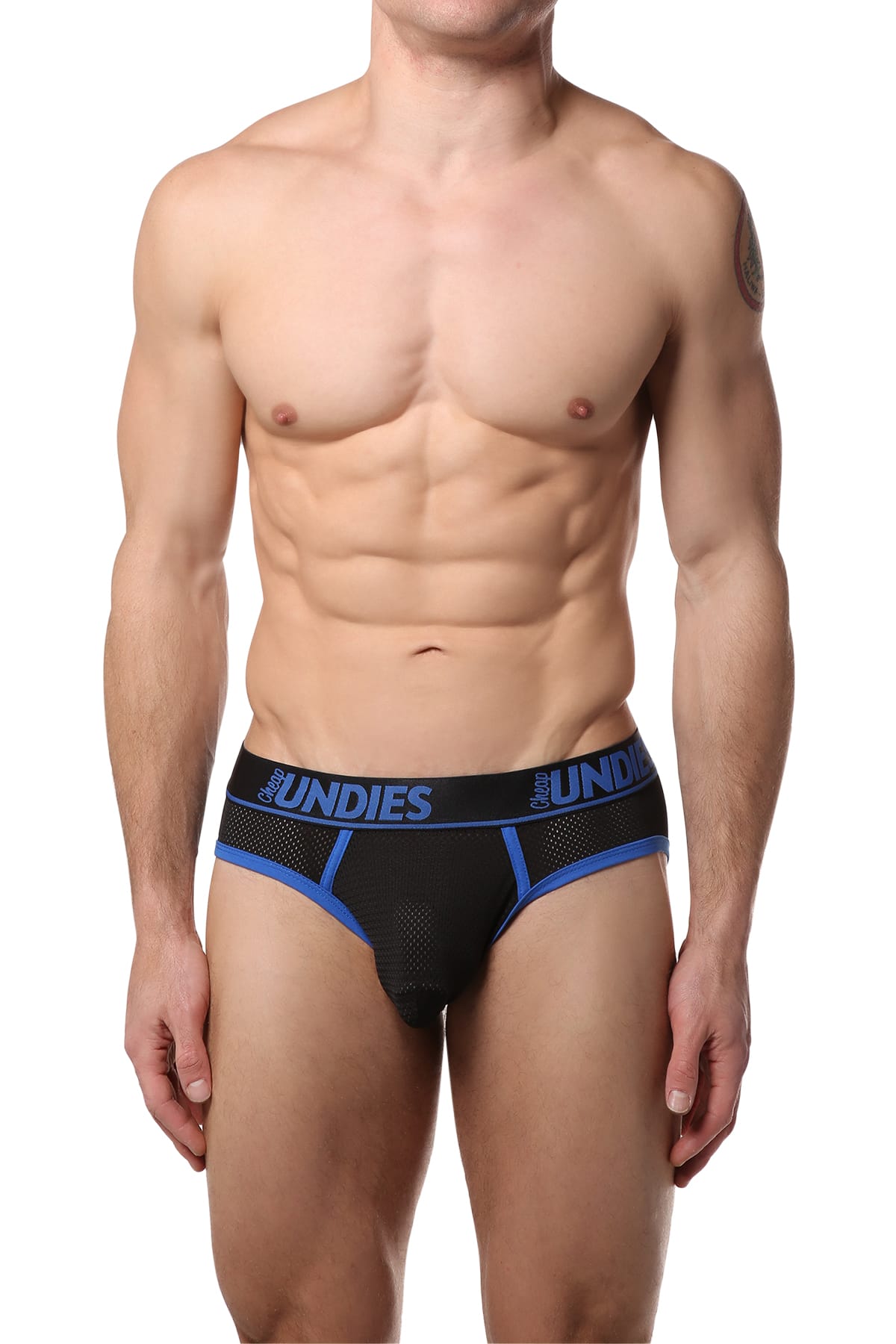 CheapUndies Blue Exposed Sport Mesh Jockbrief