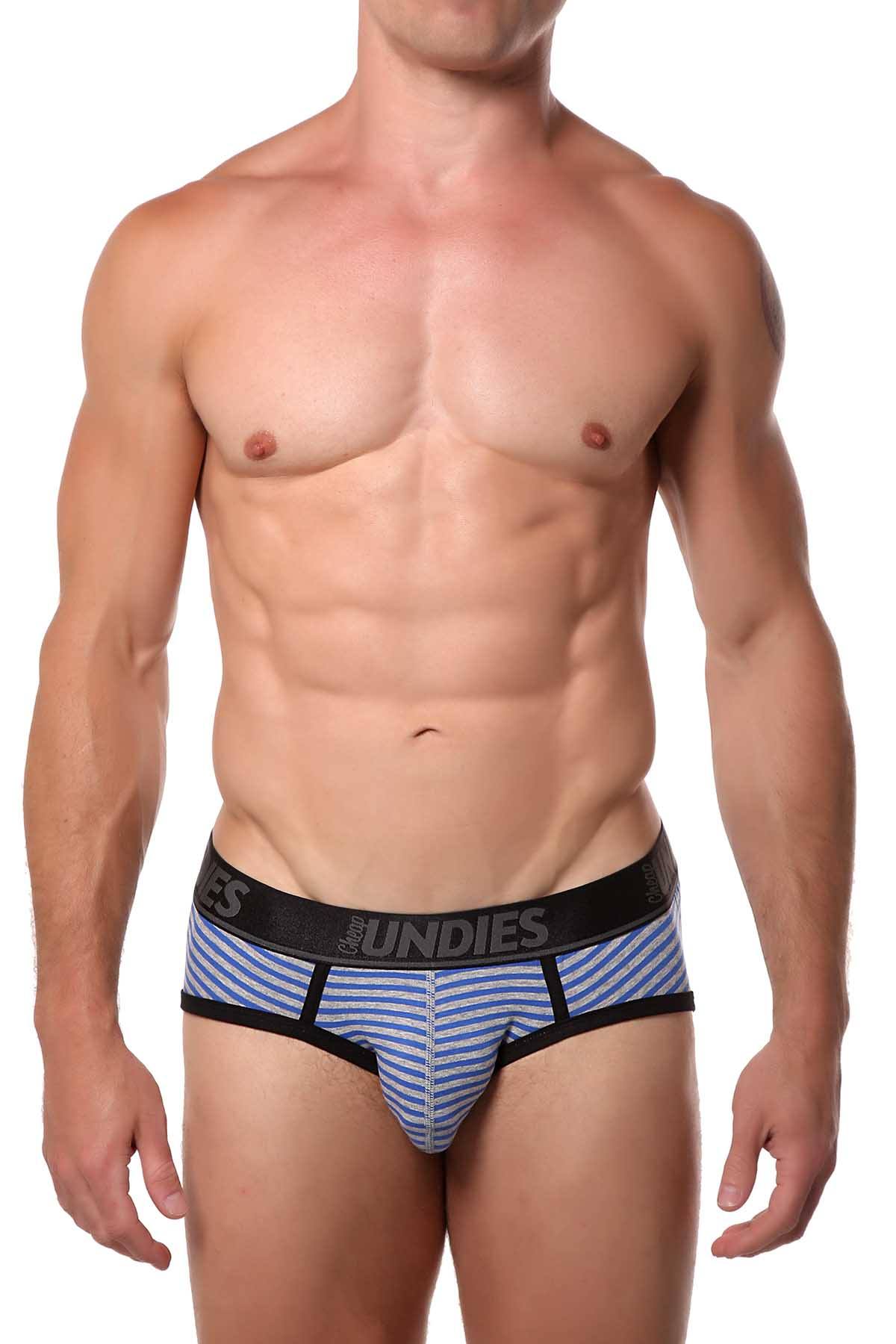 CheapUndies Blue/Grey Striped Brief
