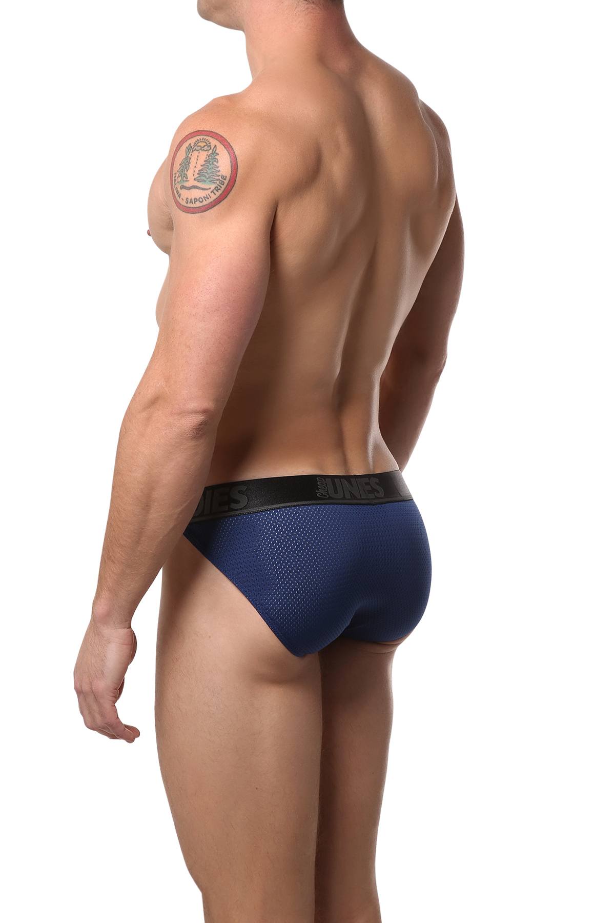 CheapUndies Navy Mesh Bikini Brief