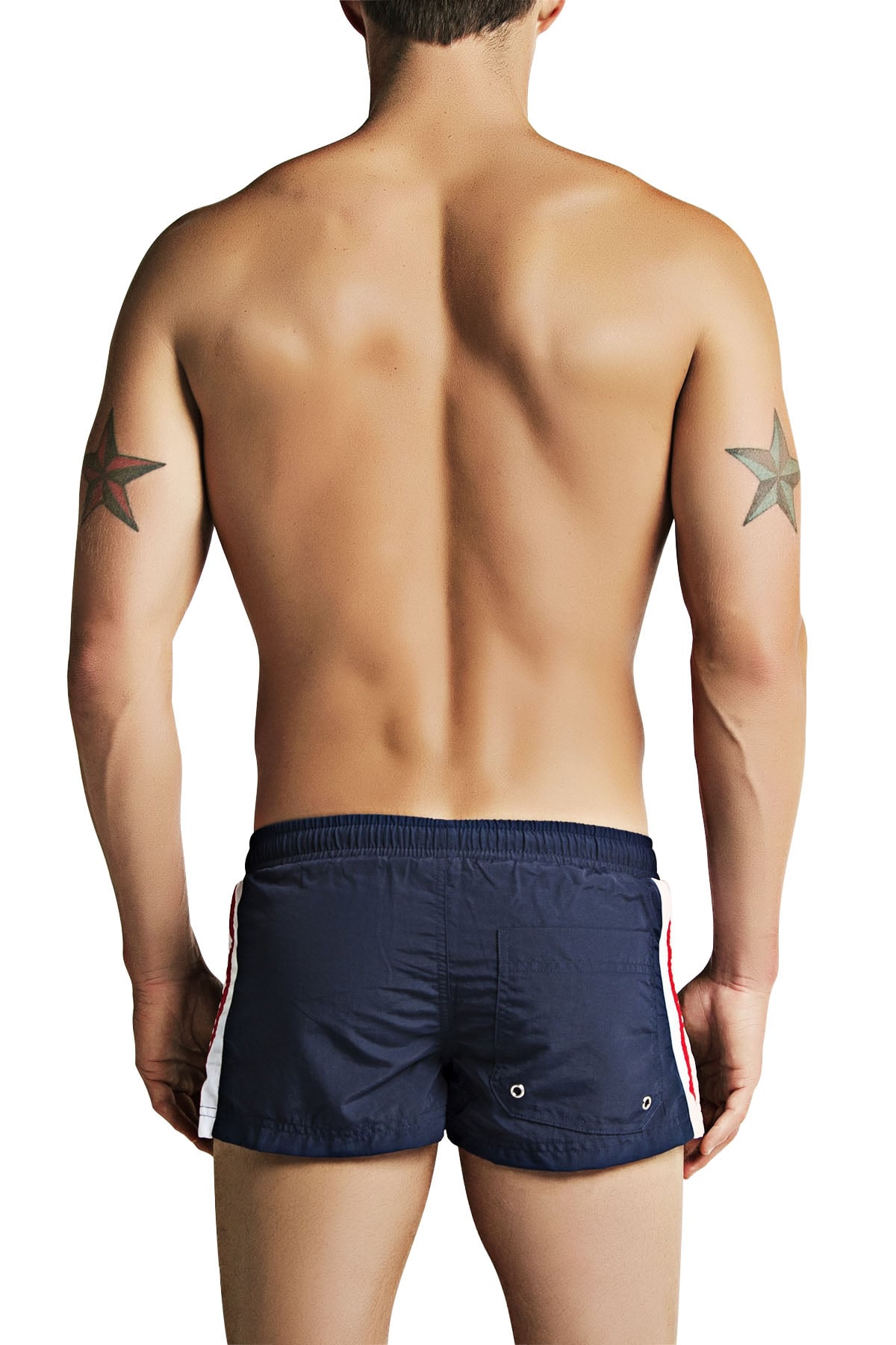 CheapUndies Navy Striped Runner Short