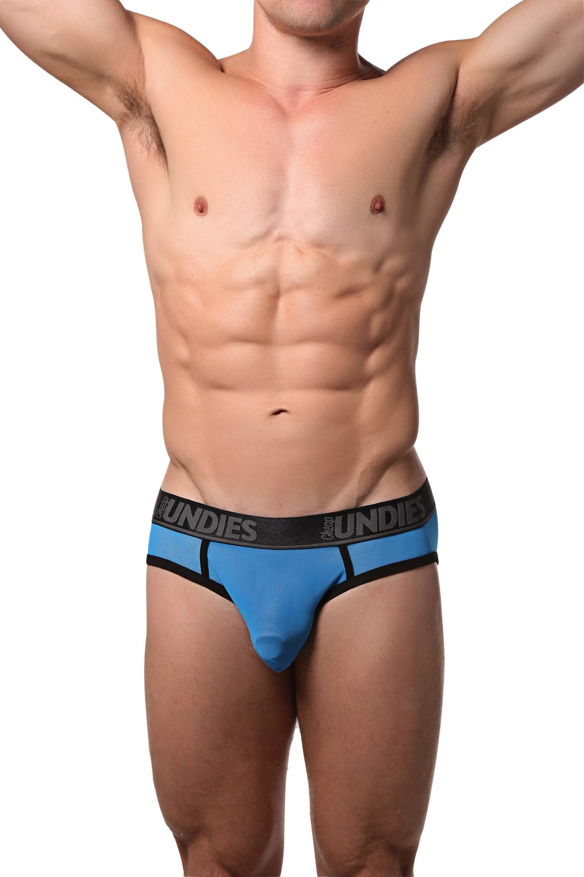 CheapUndies Neon Blue Exposed Mesh Brief