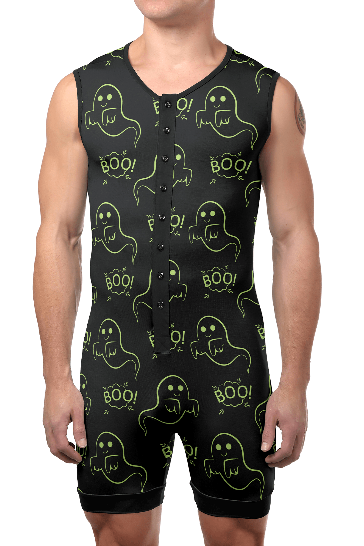CheapUndies Neon Green Boo Onesie