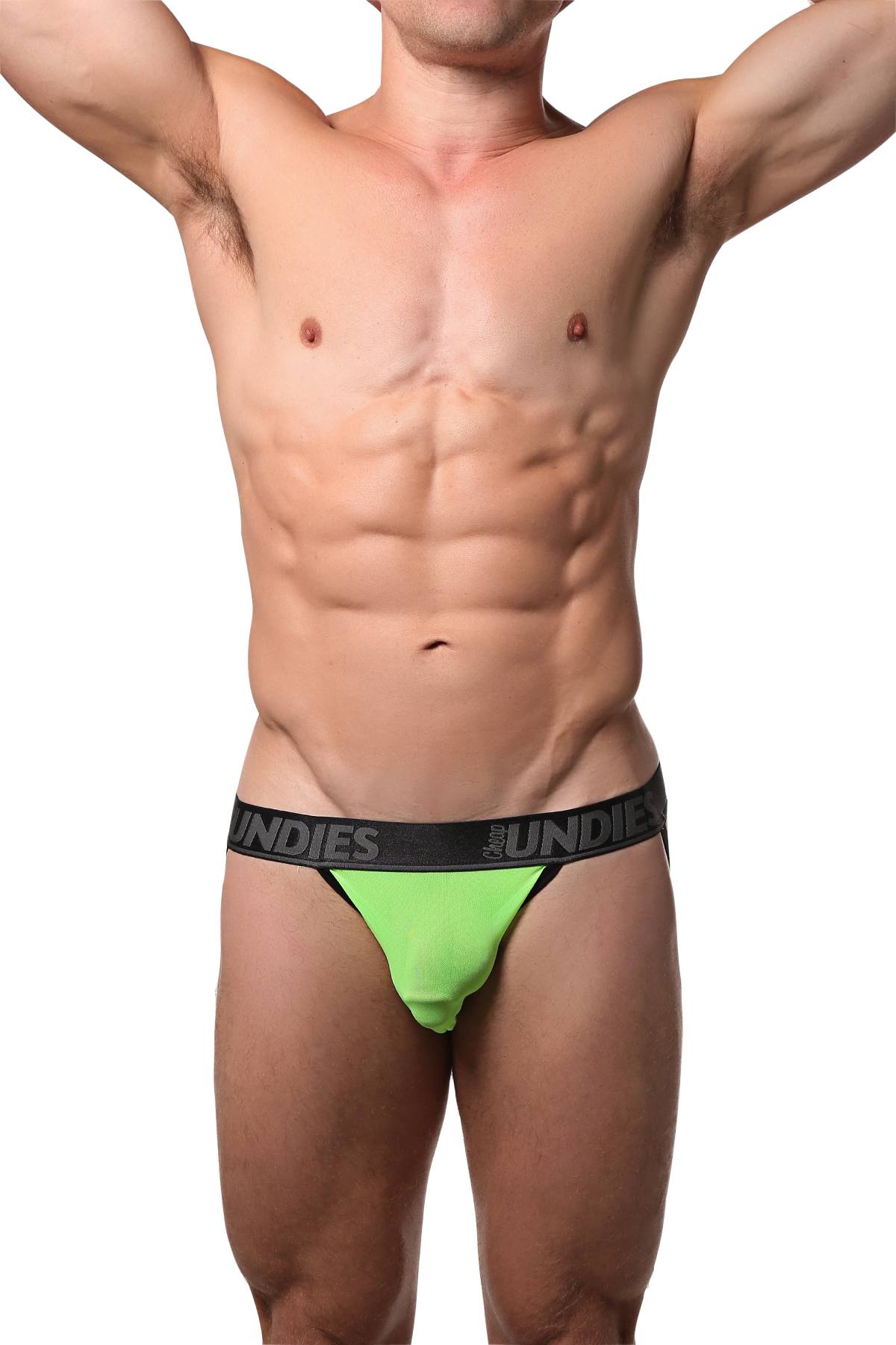 CheapUndies Neon Green Exposed Mesh Jockstrap