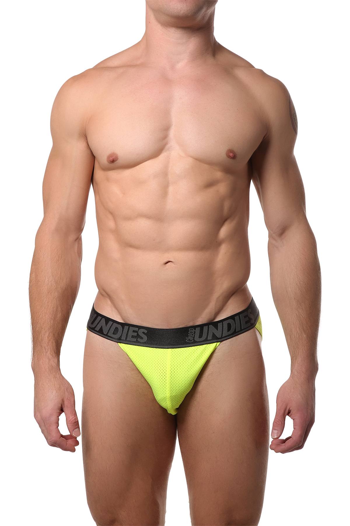 CheapUndies Neon-Green Mesh Bikini Brief