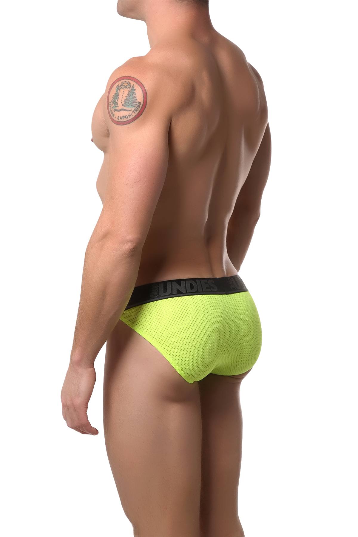 CheapUndies Neon-Green Mesh Bikini Brief